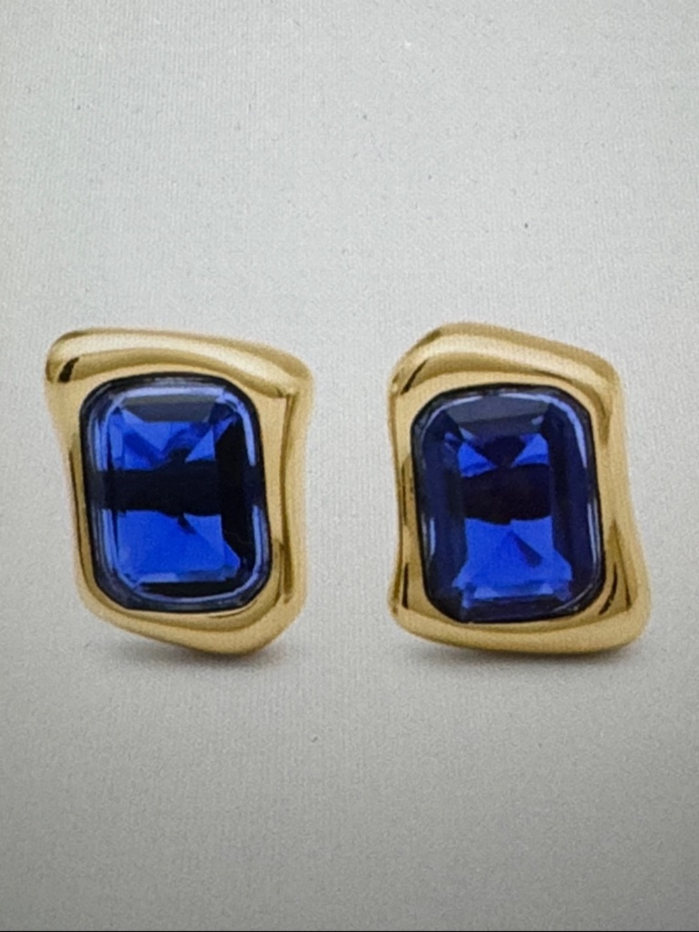 kate spade Gold Tone Earrings with Deep Blue Stones